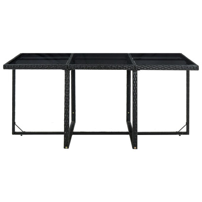 Set da Pranzo da Giardino 11 pz con Cuscini in Polyrattan Nero - homemem39