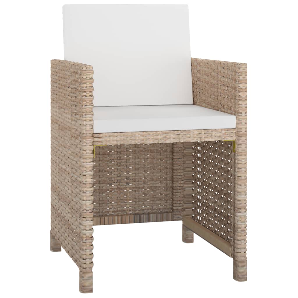 Set da Pranzo da Giardino 11 pz con Cuscini in Polyrattan Beige - homemem39