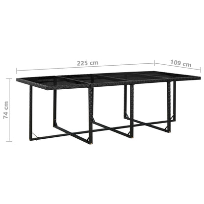 Set da Pranzo da Giardino 13 pz con Cuscini in Polyrattan Nero - homemem39