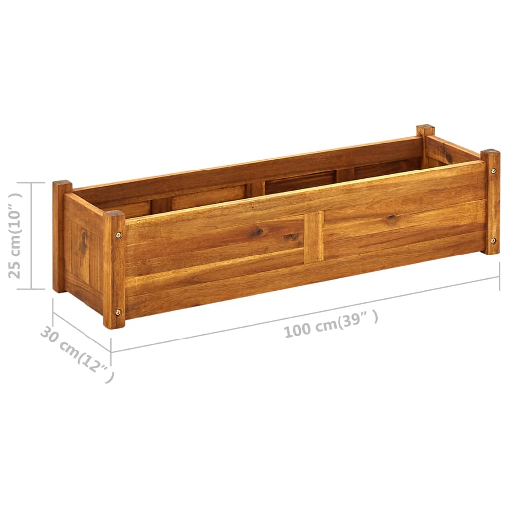 Letto Rialzato da Giardino in Legno di Acacia 100x30x25 cm - homemem39