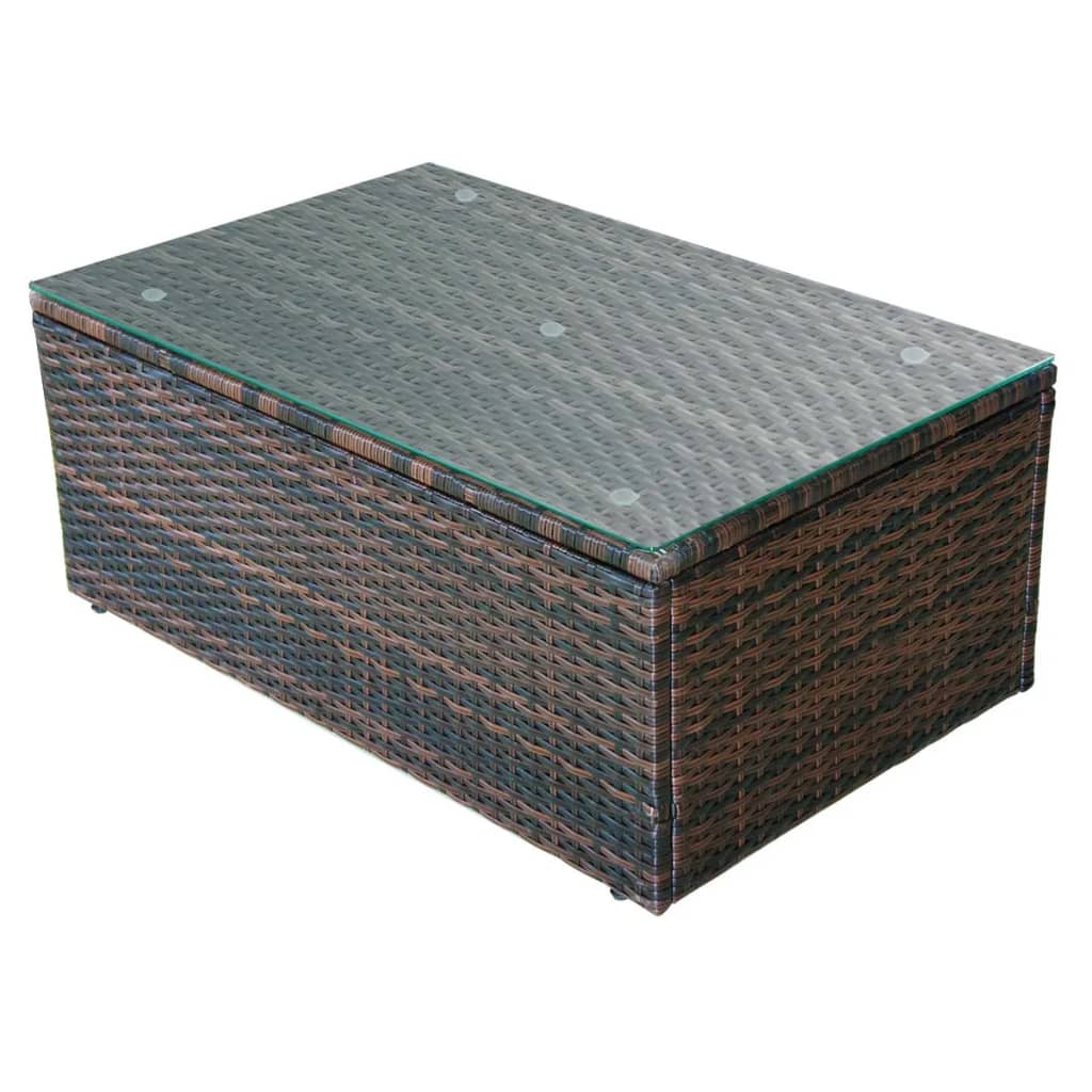 Set Divani da Giardino 4 pz con Cuscini in Polyrattan Marrone - homemem39