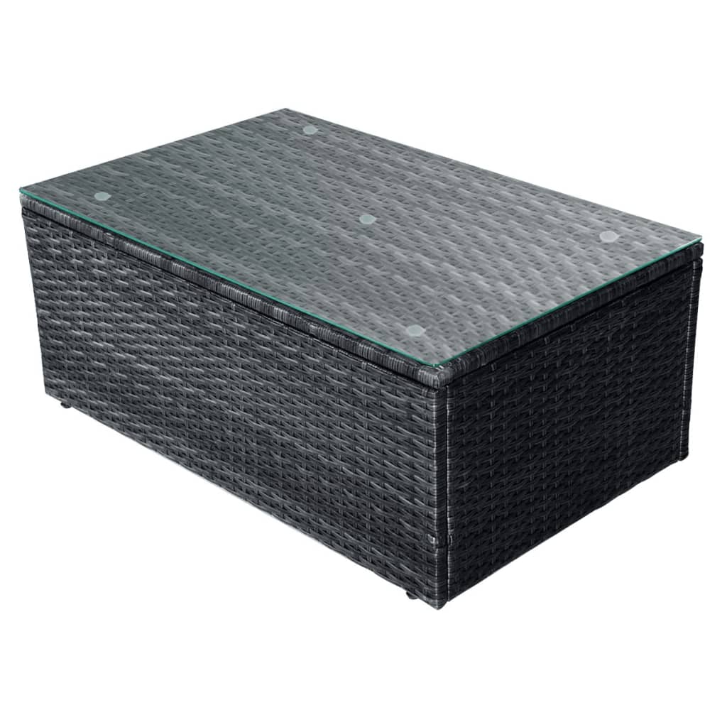 Set Divani da Giardino 4 pz con Cuscini in Polyrattan Nero - homemem39