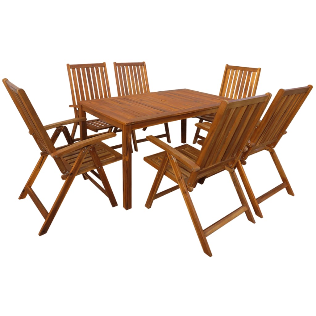 Set da Pranzo da Giardino 7 pz in Legno Massello di Acacia - homemem39