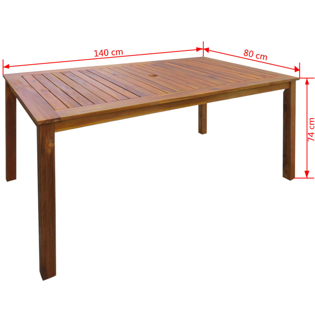 Set da Pranzo da Giardino 7 pz in Legno Massello di Acacia - homemem39