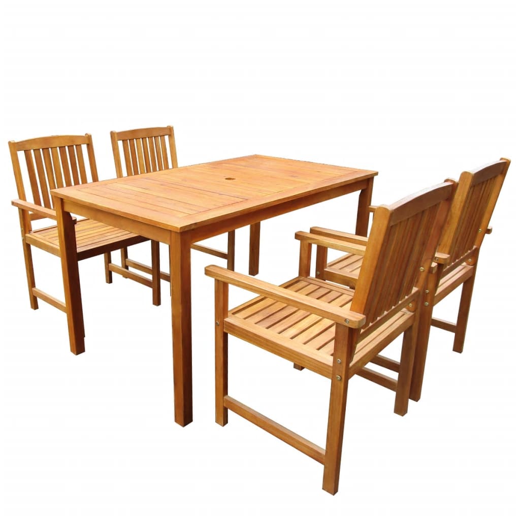 Set da Pranzo da Giardino 5 pz in Legno Massello di Acacia - homemem39