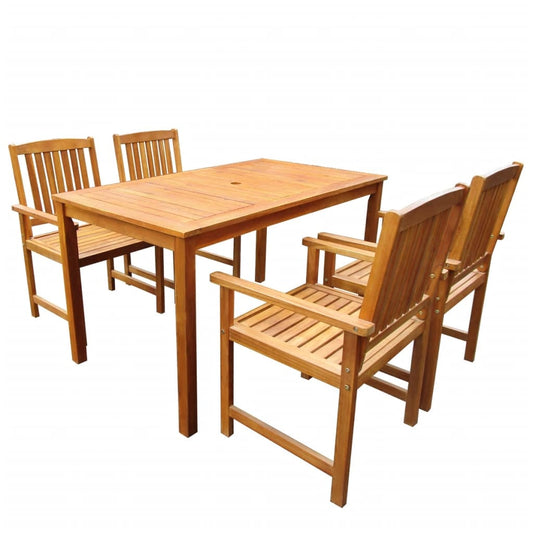 Set da Pranzo da Giardino 5 pz in Legno Massello di Acacia - homemem39