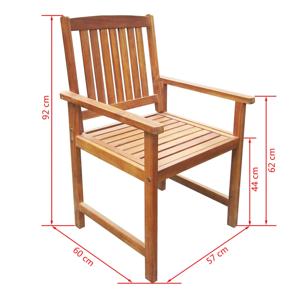 Set da Pranzo da Giardino 5 pz in Legno Massello di Acacia - homemem39