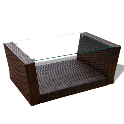 Set Divani da Giardino 4 pz con Cuscini in Polyrattan Marrone - homemem39