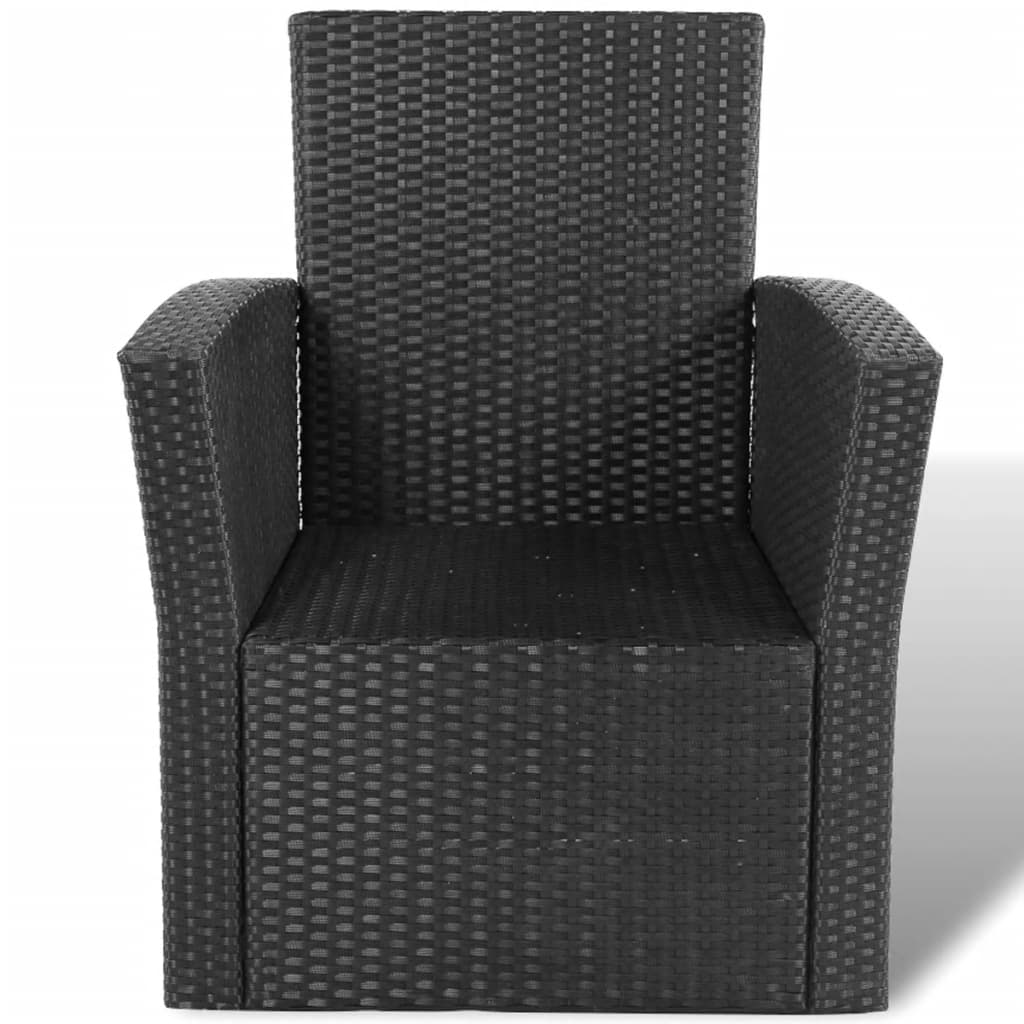 Set Divani da Giardino 4 pz con Cuscini in Polyrattan Nero - homemem39