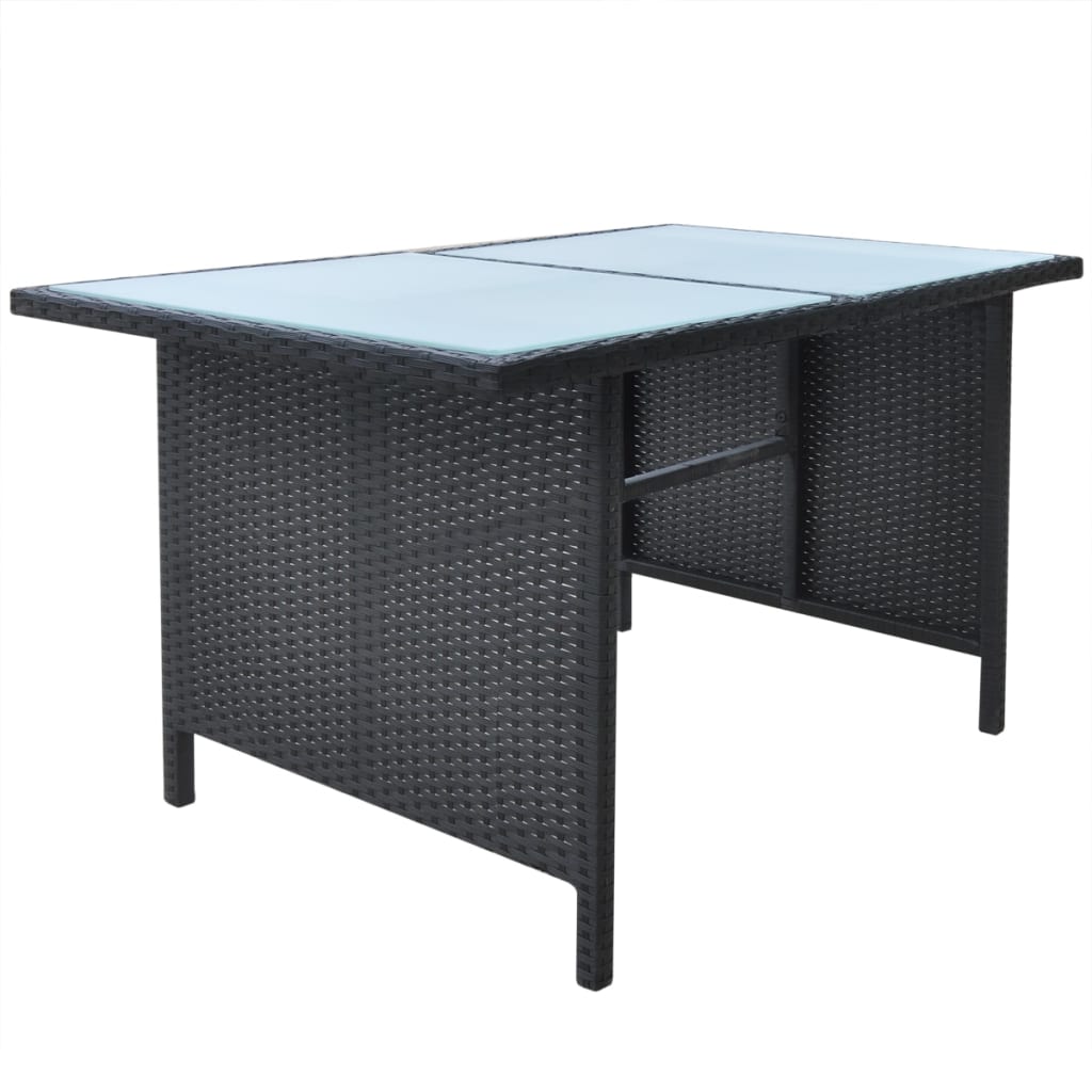 Set da Pranzo da Giardino 6 pz con Cuscini in Polyrattan Nero - homemem39