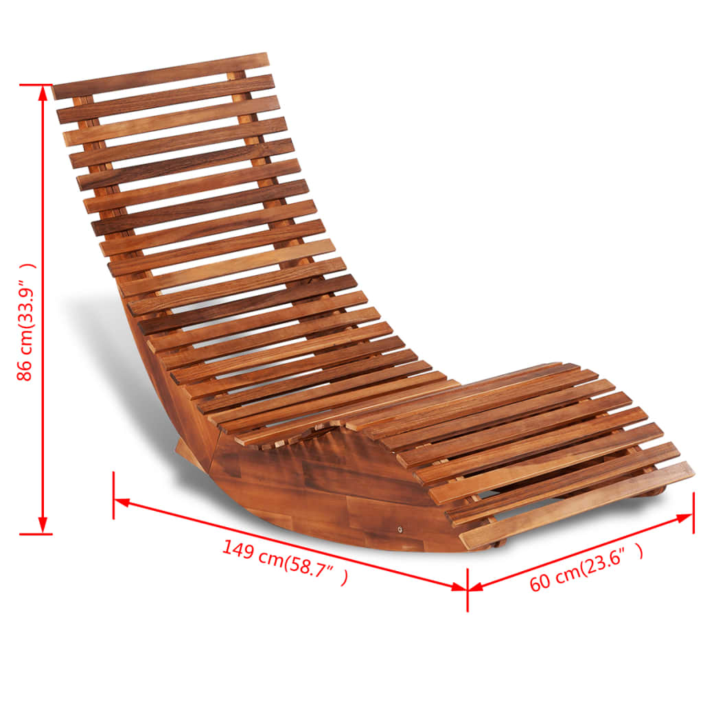 Sedia a Sdraio a Dondolo in Legno di Acacia - homemem39