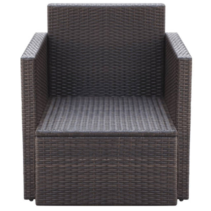 Sedia da Giardino con Cuscini in Polyrattan Marrone - homemem39