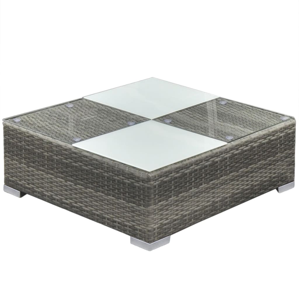 Set Divani da Giardino 5 pz con Cuscini in Polyrattan Grigio - homemem39