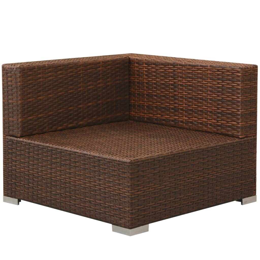 Set Divani da Giardino 3 pz con Cuscini in Polyrattan Marrone - homemem39