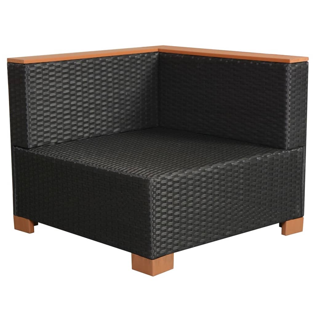 Set Divani da Giardino 10 pz con Cuscini in Polyrattan Nero - homemem39