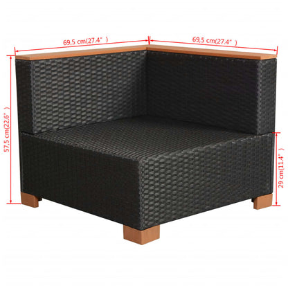 Set Divani da Giardino 10 pz con Cuscini in Polyrattan Nero - homemem39