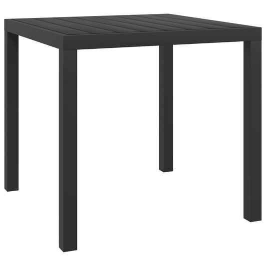 Tavolo da Giardino Nero 80x80x74 cm in Alluminio e WPC - homemem39