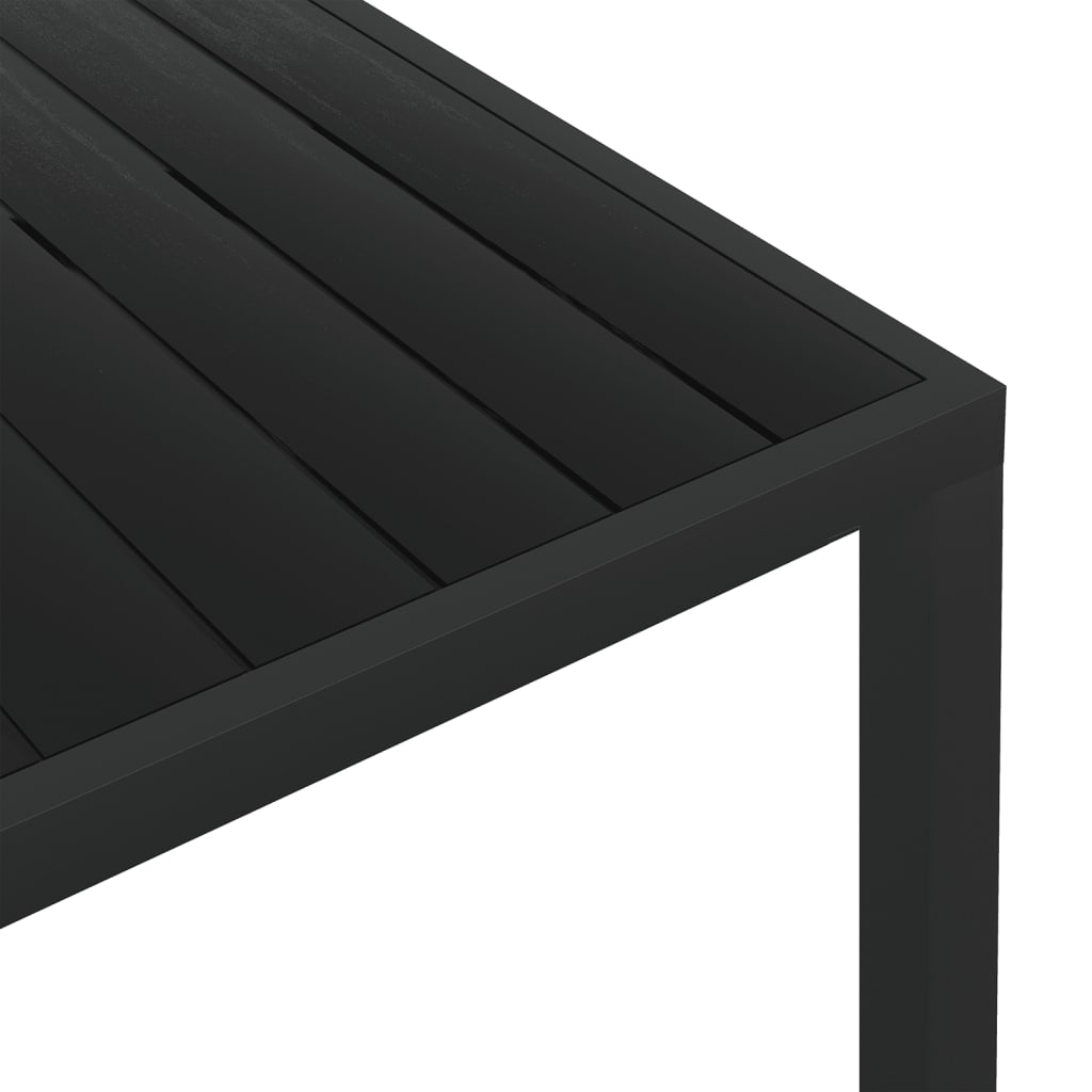 Tavolo da Giardino Nero 150x90x74 cm in Alluminio e WPC - homemem39