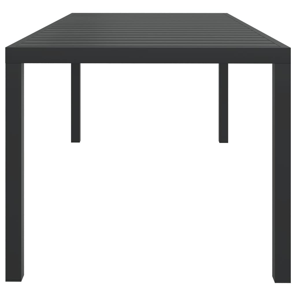 Tavolo da Giardino Nero 185x90x74 cm in Alluminio e WPC - homemem39