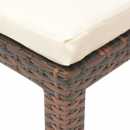 Lettino Prendisole con Cuscino in Polyrattan Marrone - homemem39