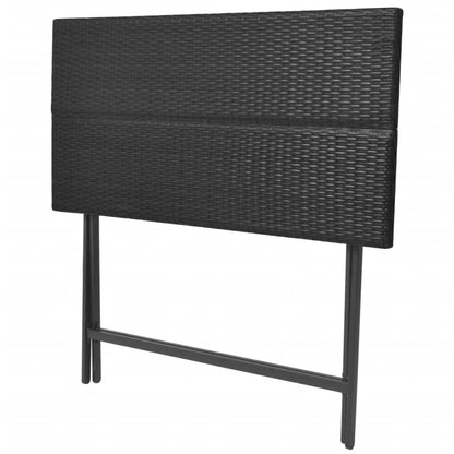 Set da Giardino 7 pz Pieghevole in Acciaio e Polyrattan Nero - homemem39