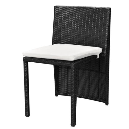 Set da Bistrot 3 pz con Cuscini in Polyrattan Nero - homemem39