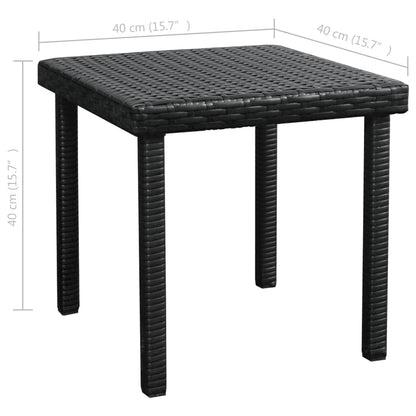 Lettino Prendisole con Cuscino e Tavolo in Polyrattan Nero - homemem39