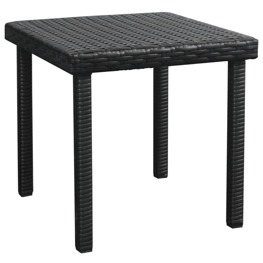 Lettino Prendisole con Cuscino e Tavolo in Polyrattan Nero - homemem39