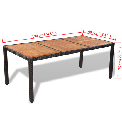 Set da Pranzo da Giardino 9 pz con Cuscini in Polyrattan - homemem39