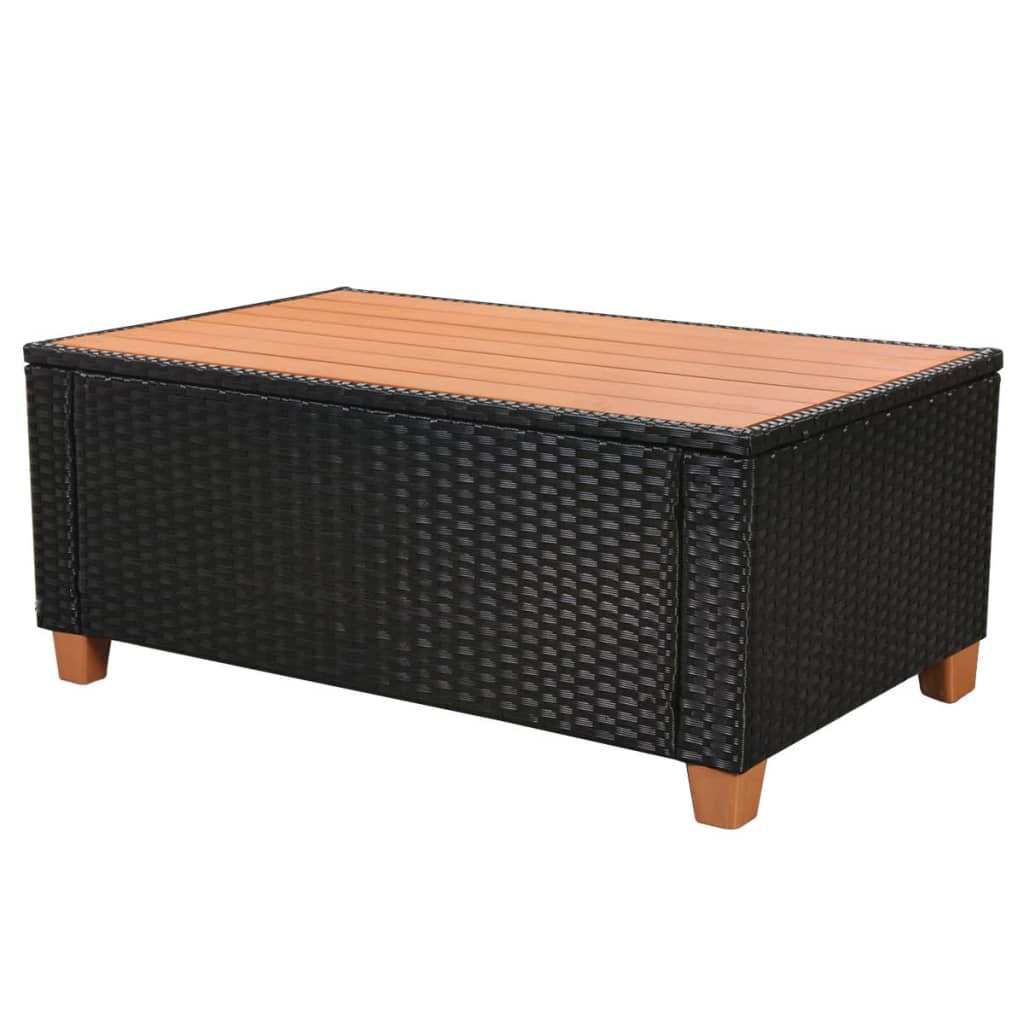 Set Divani da Giardino 5 pz con Cuscini in Polyrattan Nero - homemem39