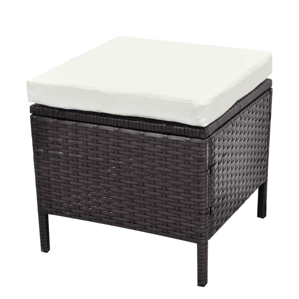 Set Divani da Giardino 4 pz con Cuscini in Polyrattan Marrone - homemem39