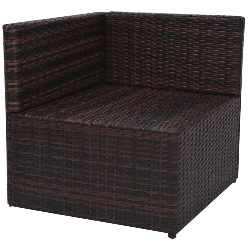 Set Divani da Giardino 5 pz con Cuscini in Polyrattan Marrone - homemem39