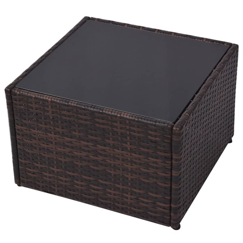 Set Divani da Giardino 5 pz con Cuscini in Polyrattan Marrone - homemem39