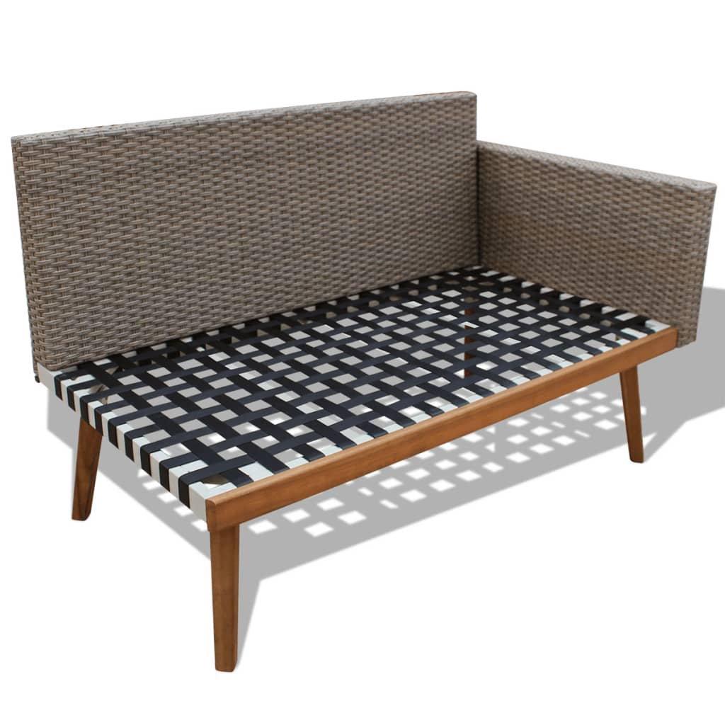 Set Divani da Giardino 4 pz con Cuscini in Polyrattan Grigio - homemem39