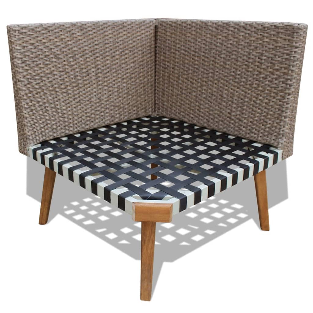 Set Divani da Giardino 4 pz con Cuscini in Polyrattan Grigio - homemem39