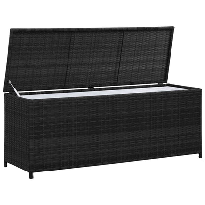 Baule da Giardino Nero 150x50x60 cm in Polyrattan - homemem39