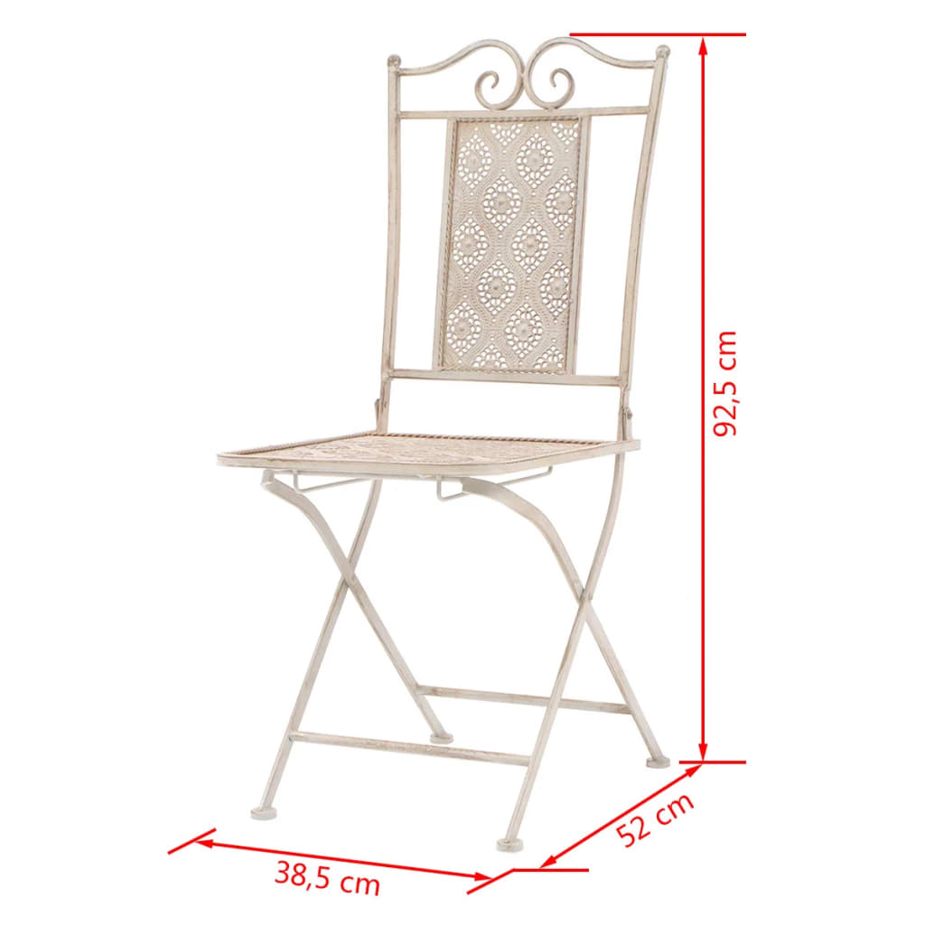 Set da Bistrò 3 pz in Acciaio Bianco - homemem39