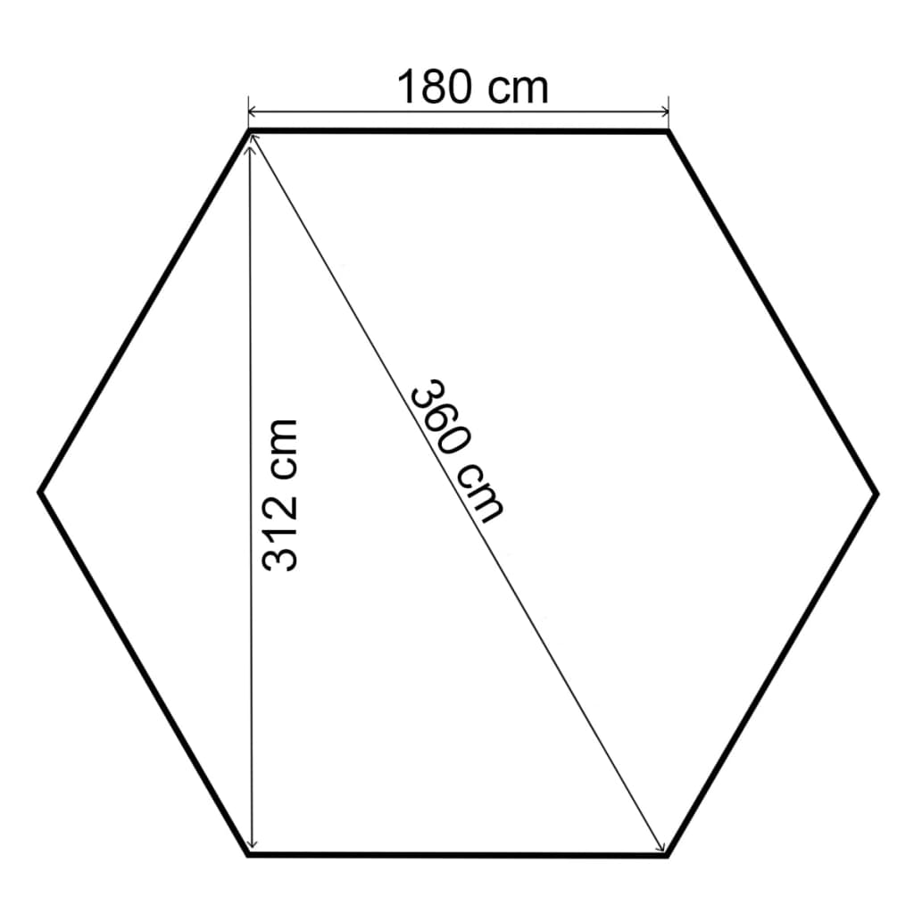 Gazebo Padiglione da Giardino con Tende Esagonale 360x265 cm - homemem39