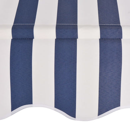 Tenda da Sole Retrattile Manuale 150 cm a Strisce Blu e Bianche - homemem39