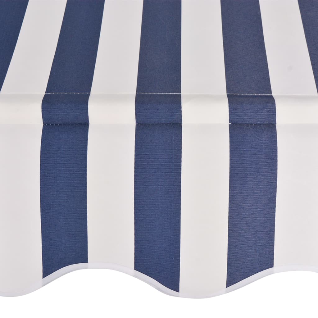 Tenda da Sole Retrattile Manuale 250 cm a Strisce Blu e Bianche - homemem39