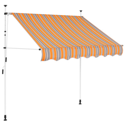 Tenda da Sole Retrattile Manuale 150 cm a Strisce Blu e Gialle - homemem39