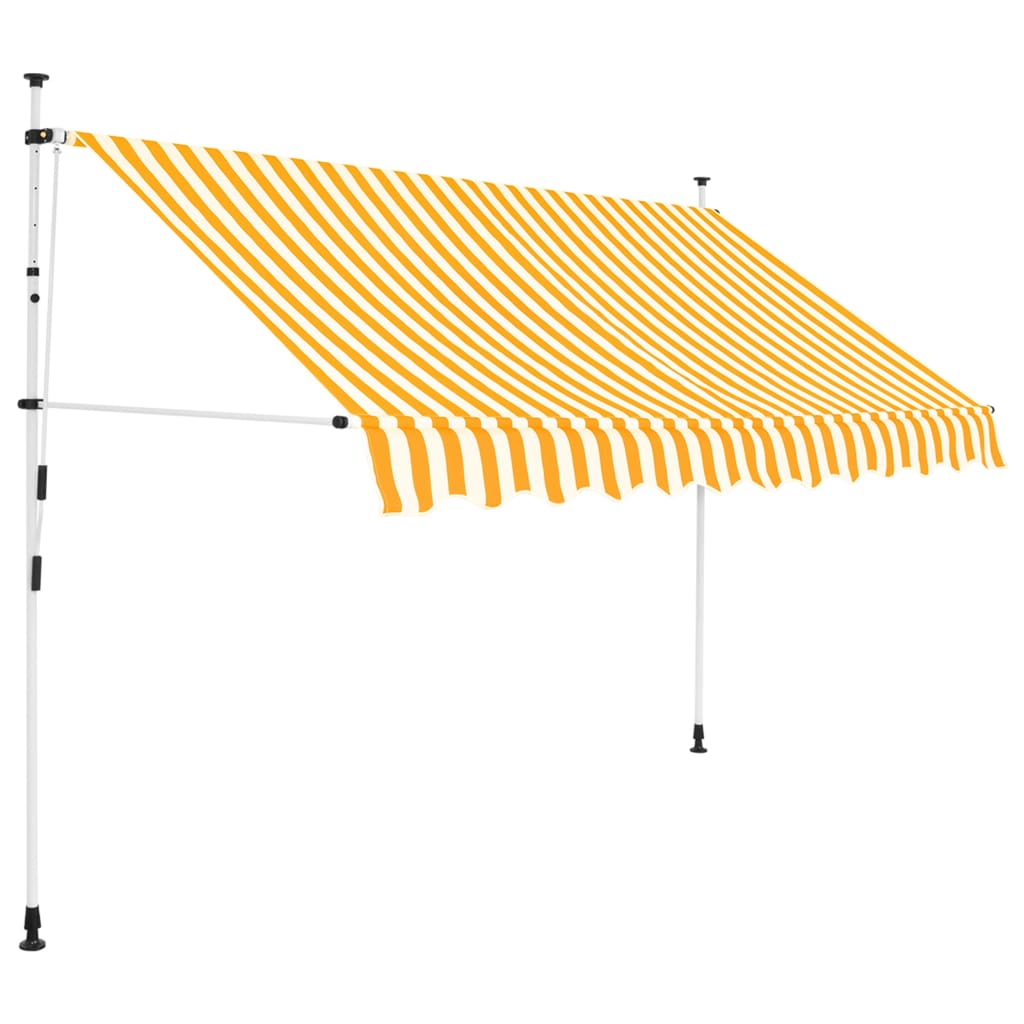 Tenda da Sole Retrattile Manuale 250cm Strisce Arancione Bianco - homemem39