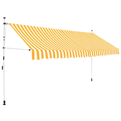 Tenda da Sole Retrattile Manuale 350cm Strisce Arancione Bianco - homemem39