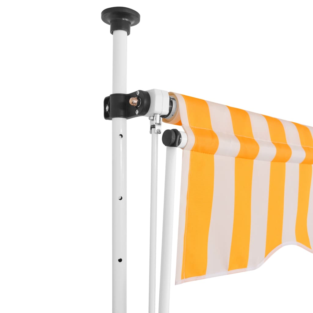 Tenda da Sole Retrattile Manuale 350cm Strisce Arancione Bianco - homemem39