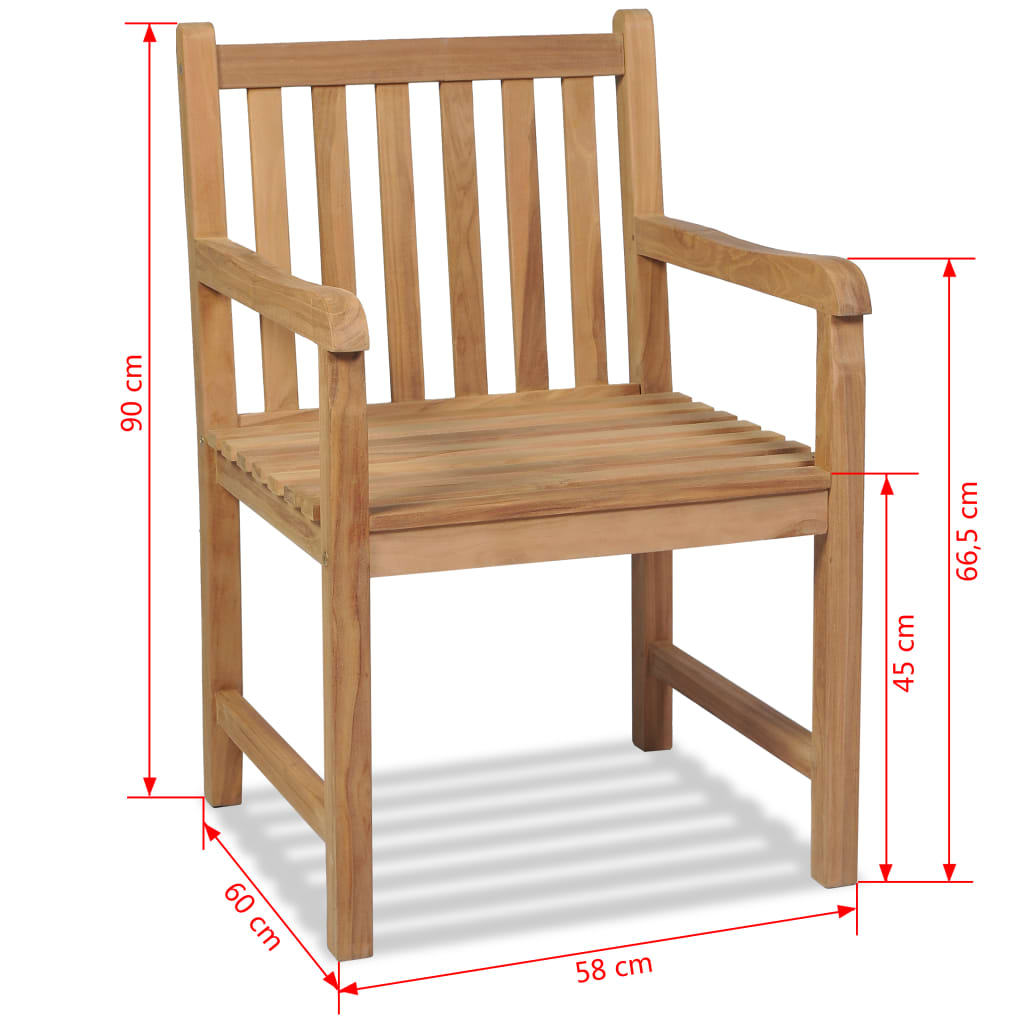 Sedie da Esterno 2 pz in Legno Massello di Teak - homemem39