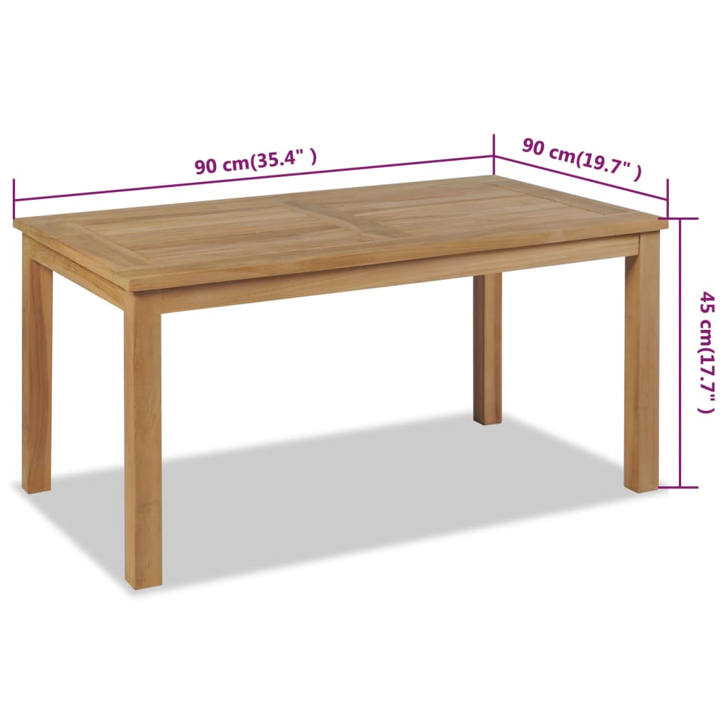 Tavolino da Salotto in Legno di Teak 90x50x45 cm - homemem39