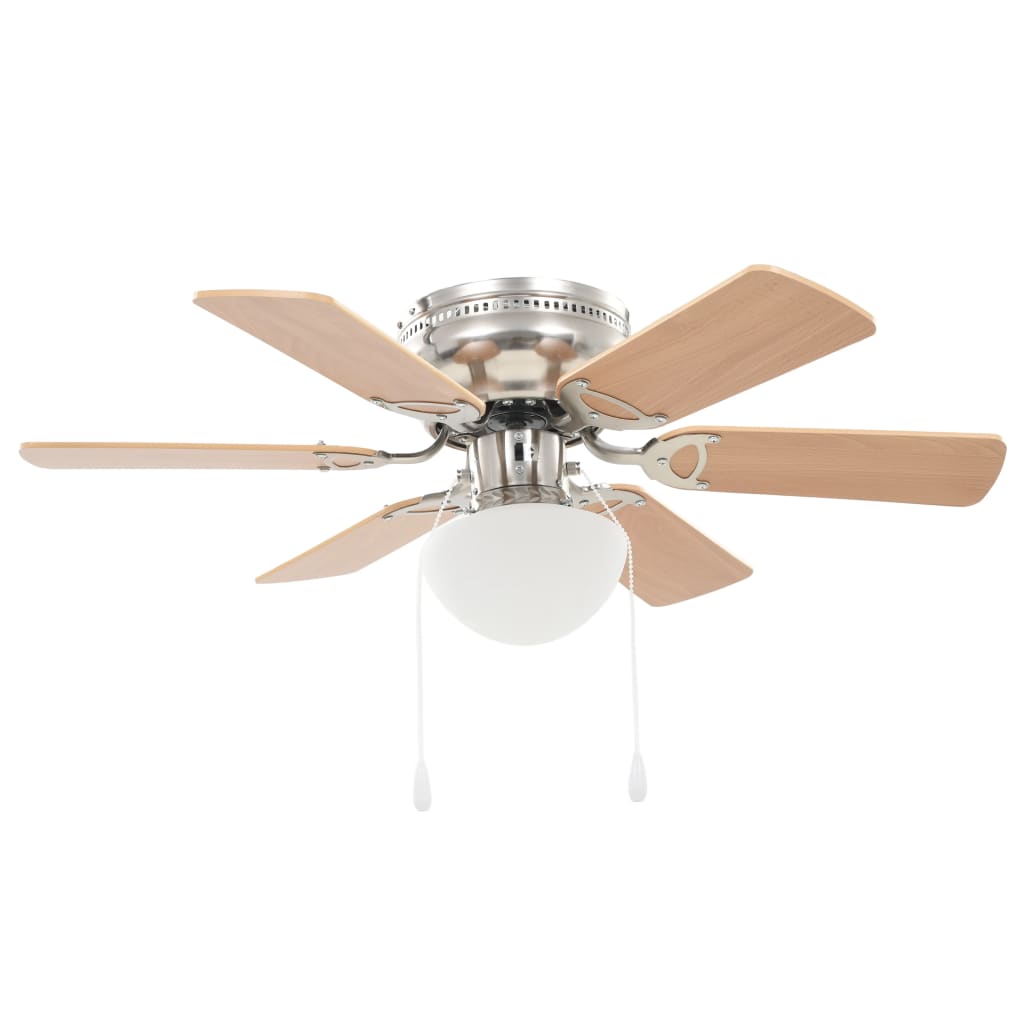 Ventilatore da Soffitto Decorato con Luce 82 cm Marrone Chiaro - homemem39