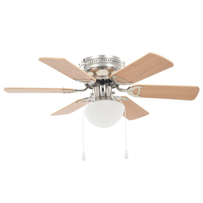 Ventilatore da Soffitto Decorato con Luce 82 cm Marrone Chiaro - homemem39