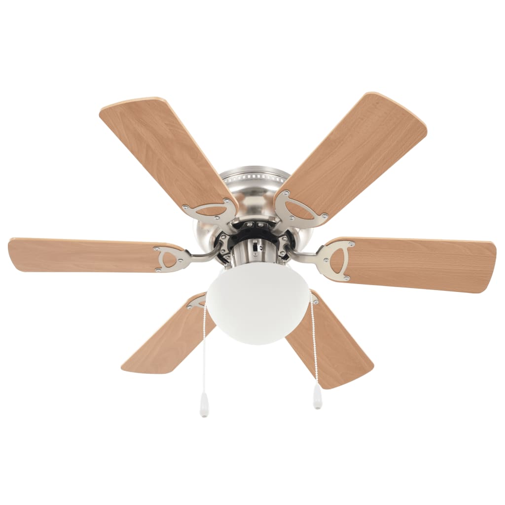 Ventilatore da Soffitto Decorato con Luce 82 cm Marrone Chiaro - homemem39