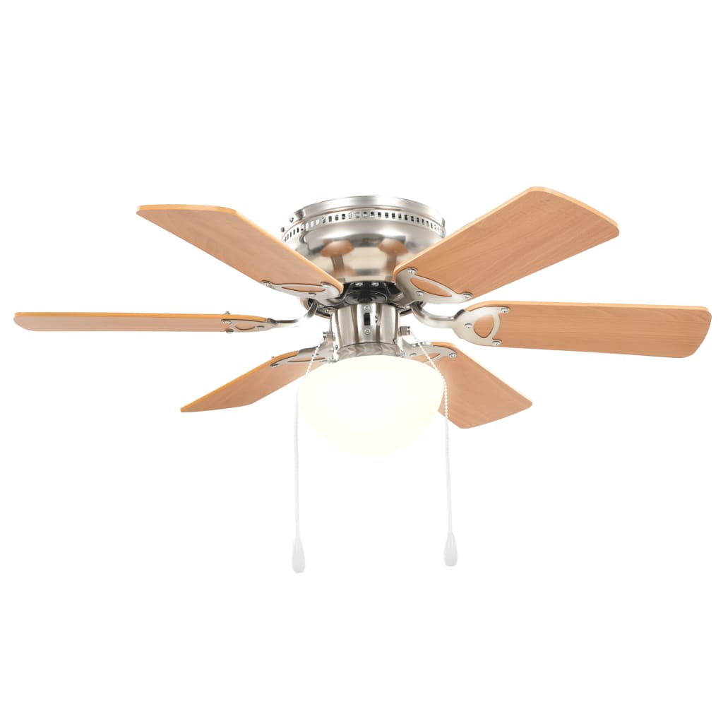 Ventilatore da Soffitto Decorato con Luce 82 cm Marrone Chiaro - homemem39